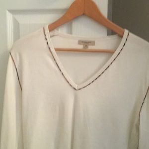 Burberry White Long Sleeve Tee